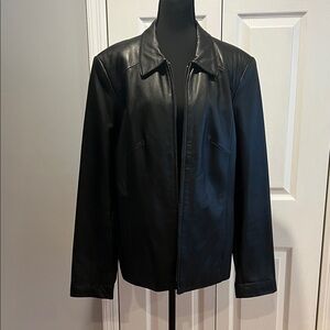 Black Leather Zipper Jacket